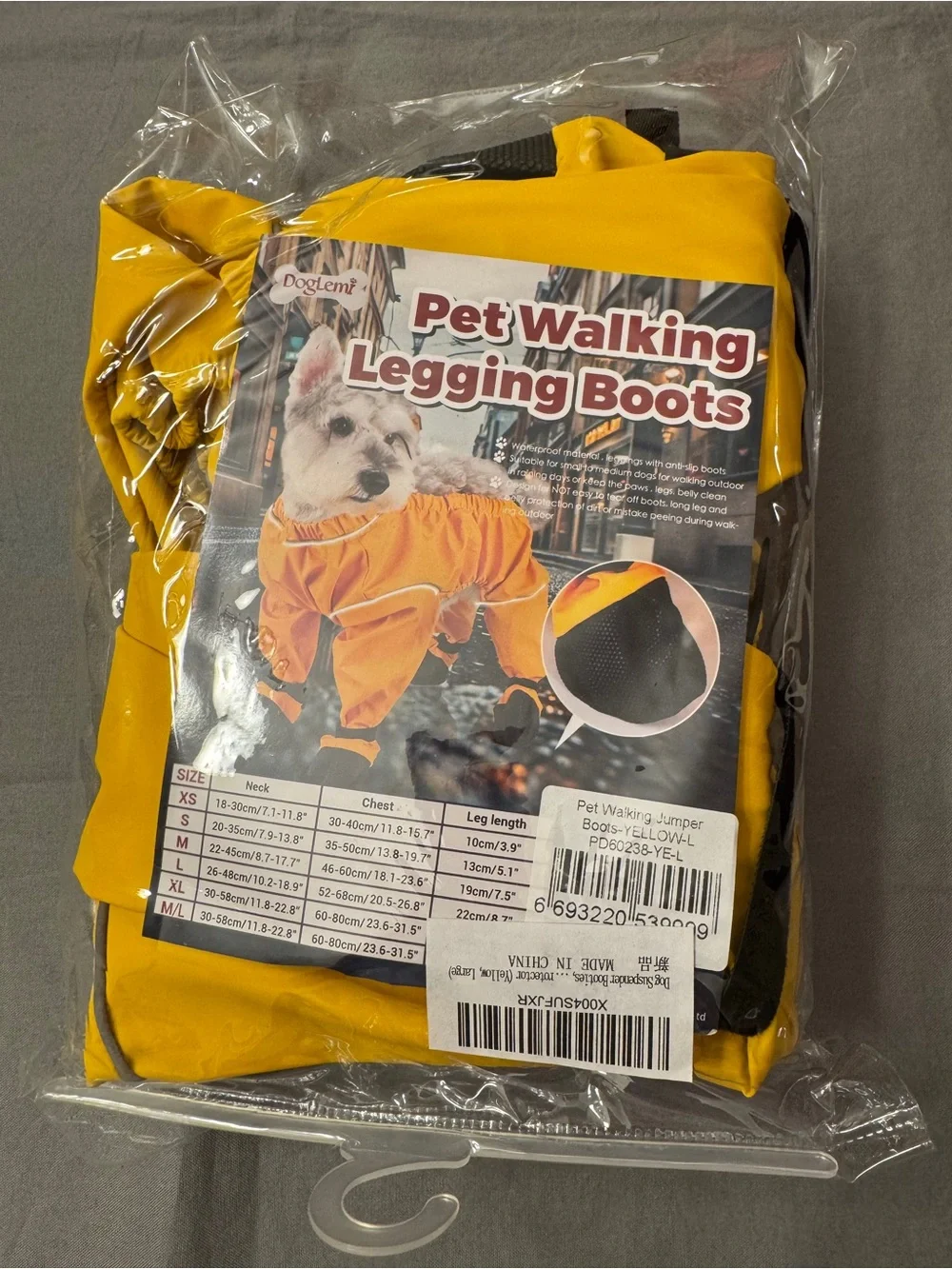 Yellow Waterproof Dog Rain Suit with Booties - All-Weather Protection